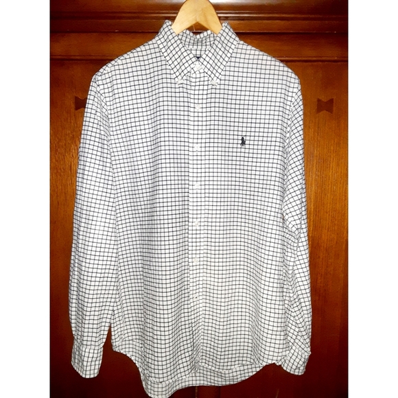 Ralph Lauren Tattersail Long-Sleeve Oxford Shirt- White/Black - Picture 3 of 15